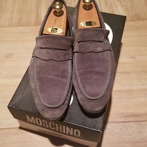 Moschino loafers, grey suede